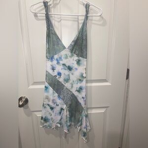 Tiger Mist Green and White Floral Dress